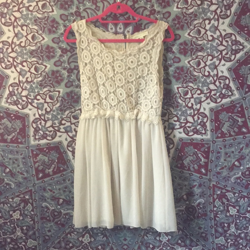 Cream tea dress urban outfitters
